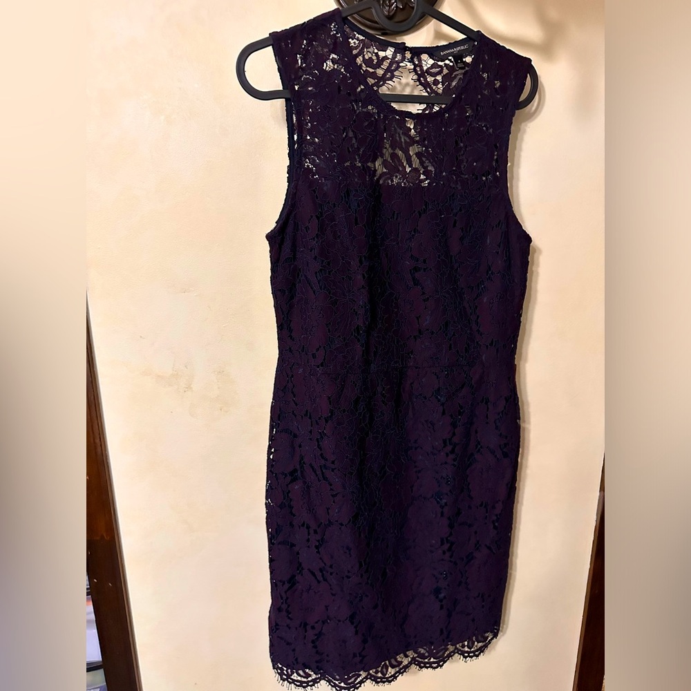 Banana republic dark purple lace dress